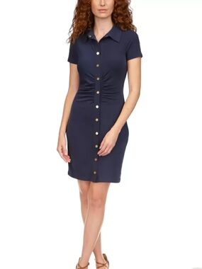 Michael Kors Midnight Blue Button-Front Polo Dress